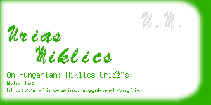 urias miklics business card